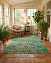 Caribbean Cove Collection Area Rug -  Dominica Rectangle Green  lifestyle 6