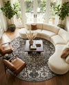Urban Oasis Rugs Collection Area Rug -  Penthouse (Charcoal Gray) Round Charcoal Gray  lifestyle 25