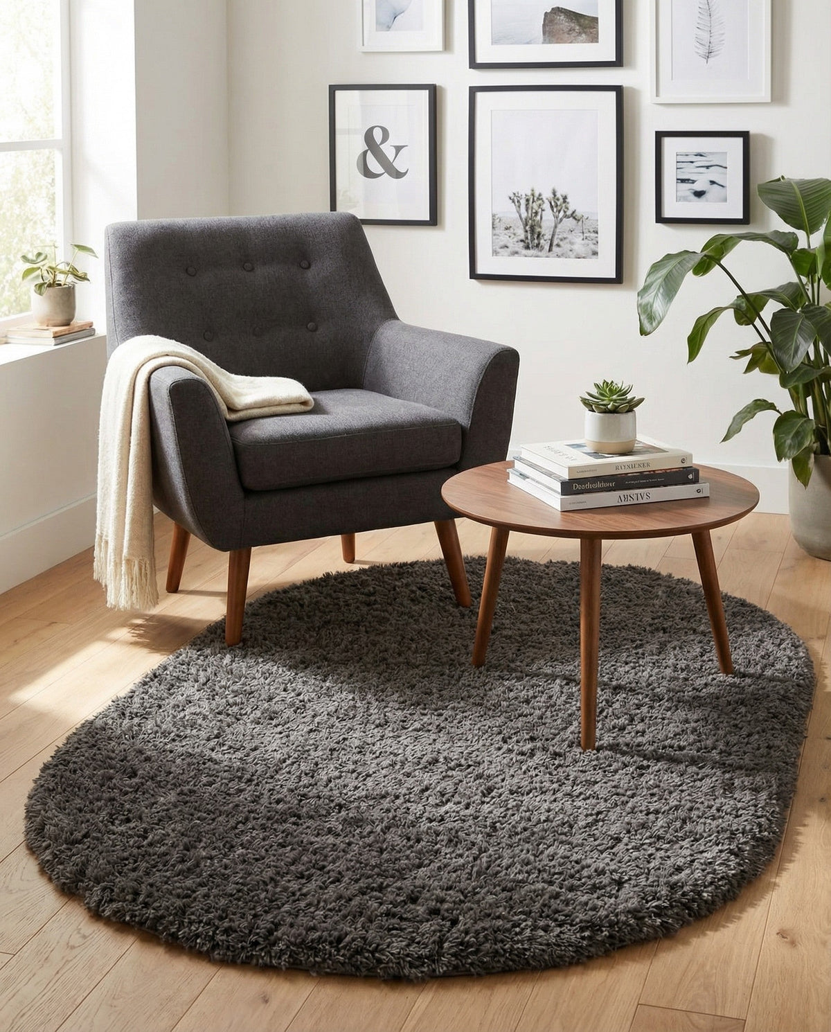 Majestic Manor Collection Area Rug - Versailles (Slate) Oval Slate  lifestyle 50