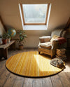 Jewel Oasis Collection Area Rug - Sapphire (Yellow) Round Yellow  lifestyle 56