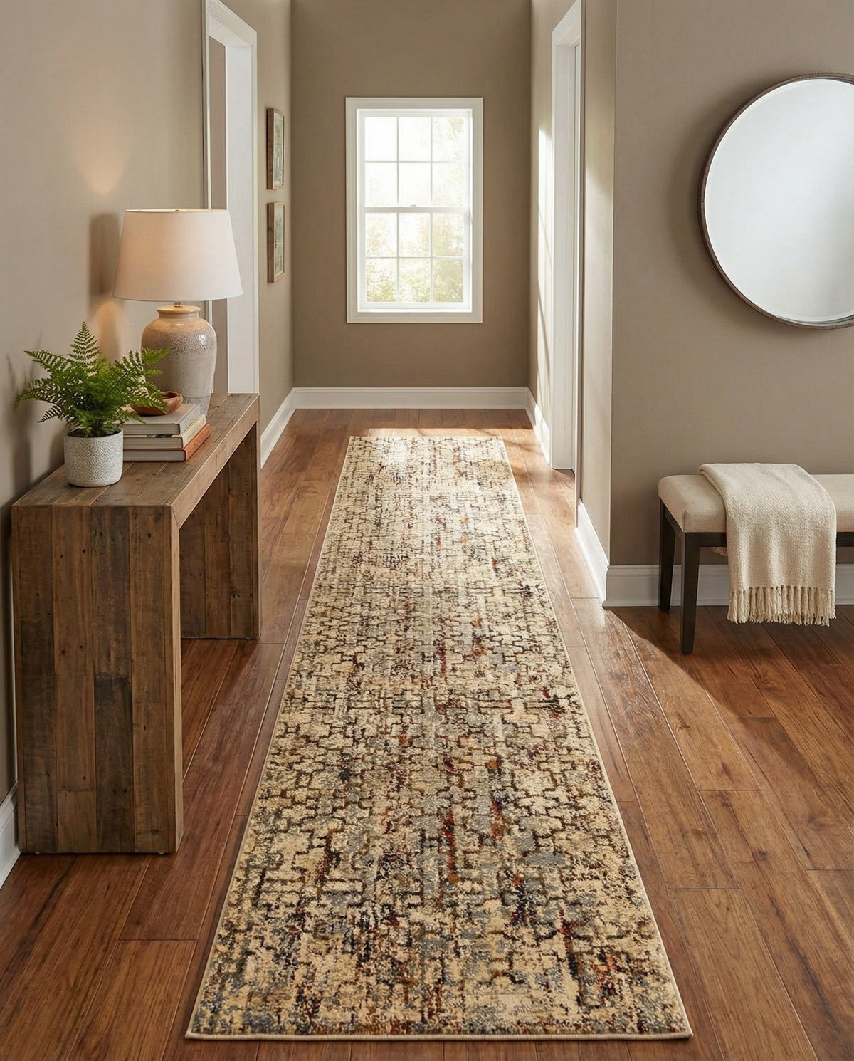 Neptune Elegance Collection Area Rug -  Proteus Runner Beige Cream  lifestyle 101