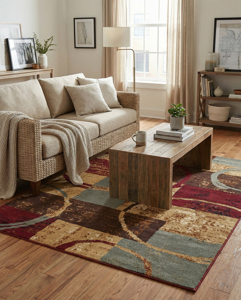 Bistro Lounge Collection Area Rug -  Ristretto Rectangle Multi  lifestyle 13