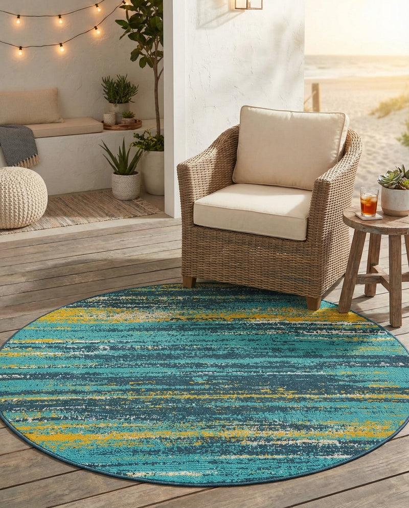 Seaside Haven Rugs Collection Area Rug -  Sandbar Round Multi.Blue  lifestyle 40
