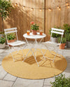 Seaside Serenity Collection Area Rug - Veranda (Corn Harvest Yellow) Round Corn Harvest Yellow  lifestyle 69