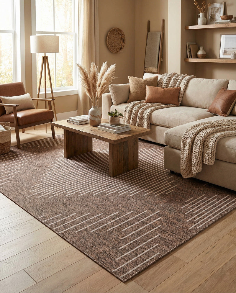 Urban Terrace Collection Area Rug -  Chelsea (Brown) Rectangle Brown  lifestyle 13