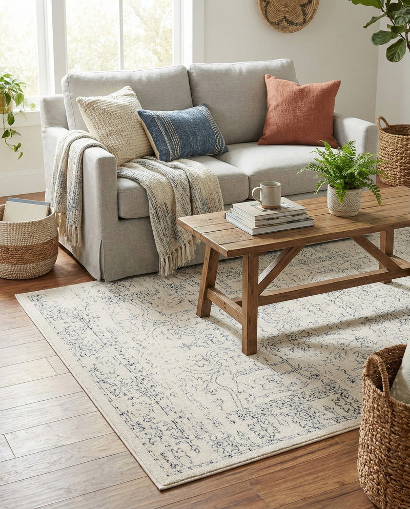 Savannah Soiree Collection Area Rug -  Everglade (White) Rectangle White  lifestyle 5