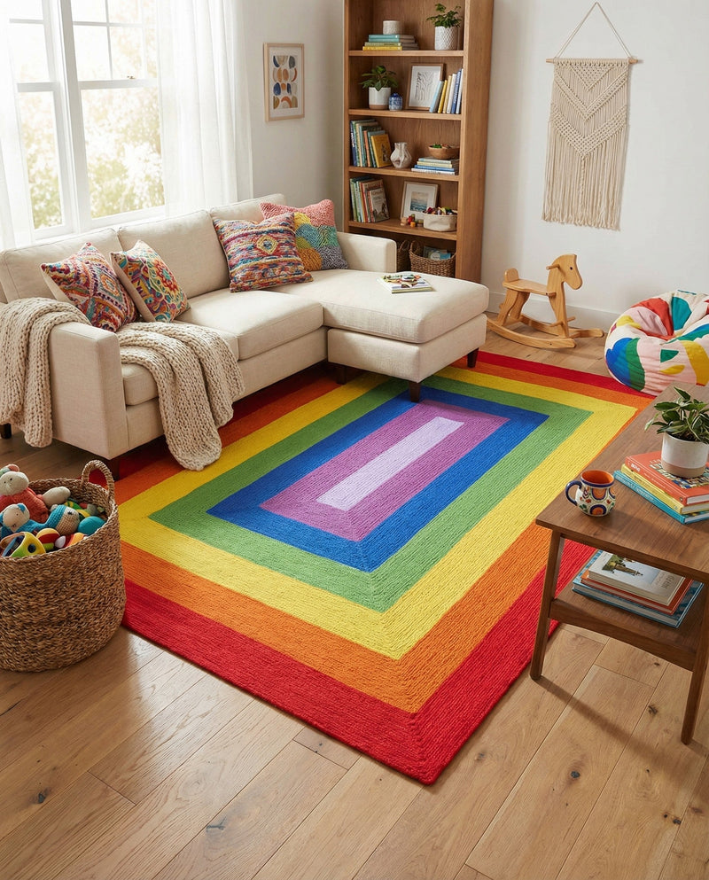 Sunset Isle Wool Braids Collection Area Rug - Paradise Rectangle Multi  lifestyle 4