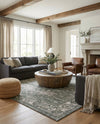 Savannah Soiree Collection Area Rug -  Everglade (Green) Square Green  lifestyle 57