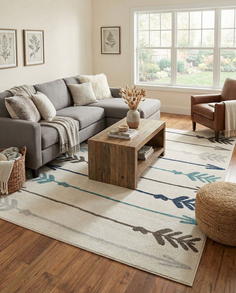 Autumn Meadow Collection Area Rug -  Junipervale Rectangle Ivory  lifestyle 15