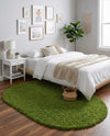 Plush Oasis Collection Area Rug - Serenity (Grass Green) Oval Grass Green  lifestyle 30