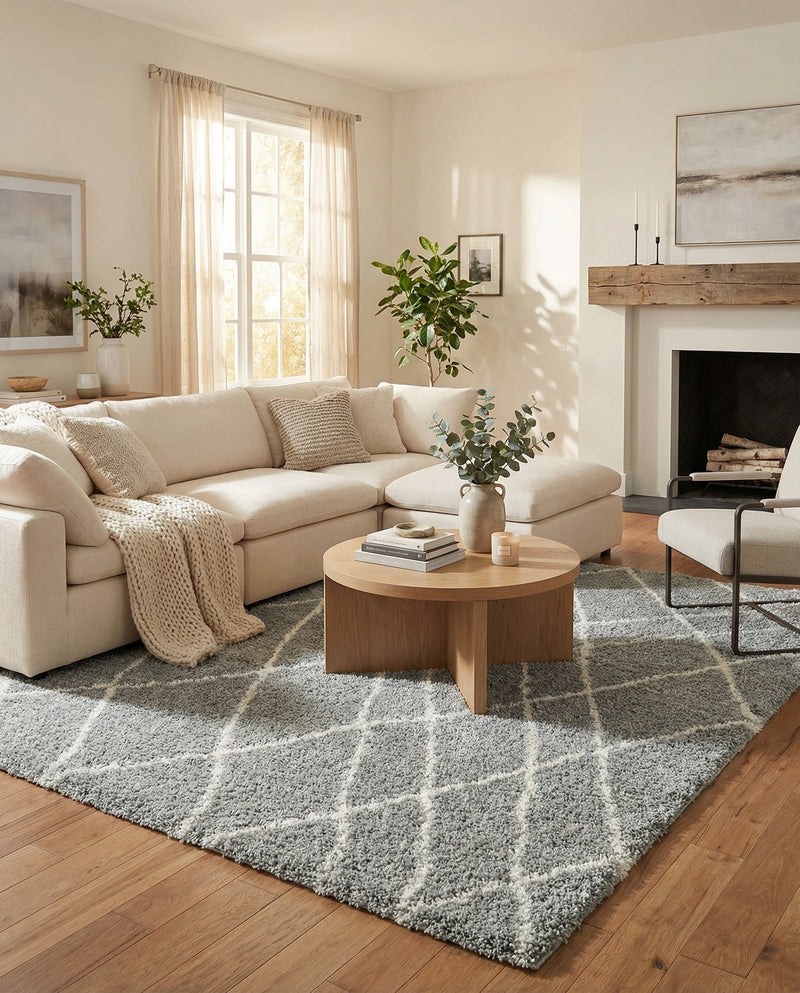 Cozy Haven Shag Collection Area Rug - Serenity (Cloud Gray) Rectangle Cloud Gray  lifestyle 18