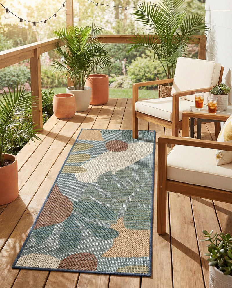 Coastal Terrace Collection Area Rug -  Boardwalk Runner Blue  lifestyle 57