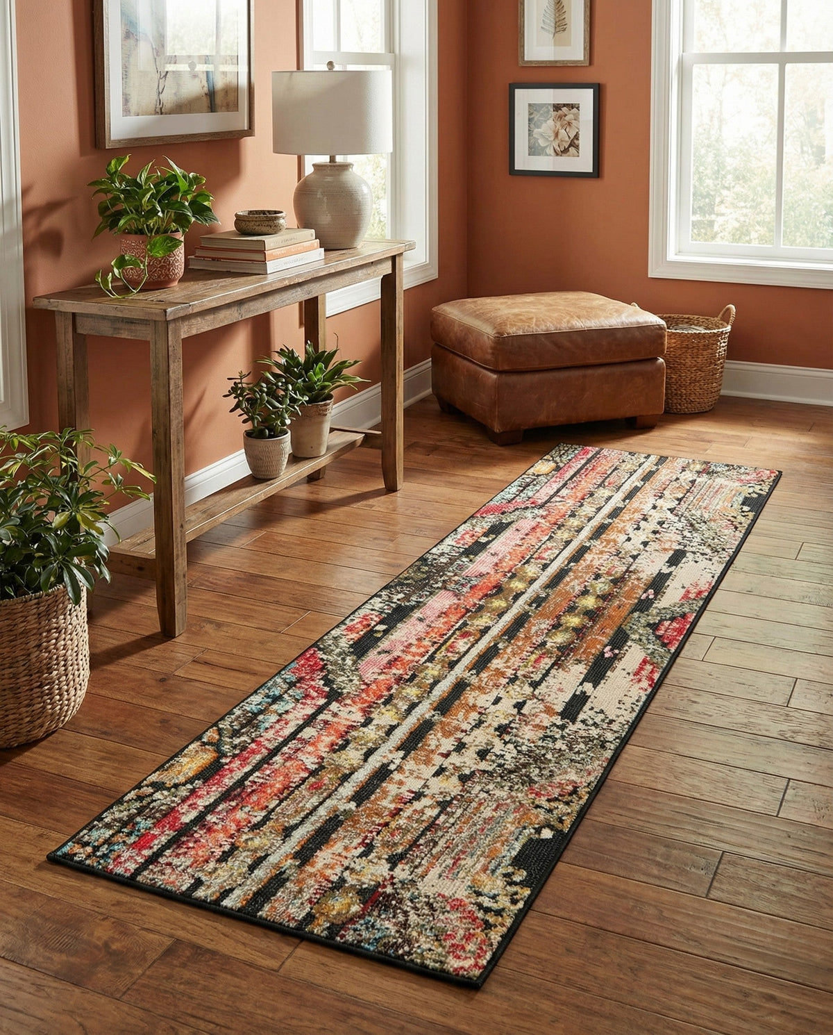 Outdoor Marrakesh Collection Area Rug -  Agadir Runner Multi Black  lifestyle 102
