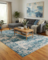 Bloomsbury Elegance Collection Area Rug -  Belgravia Rectangle Blue  lifestyle 12