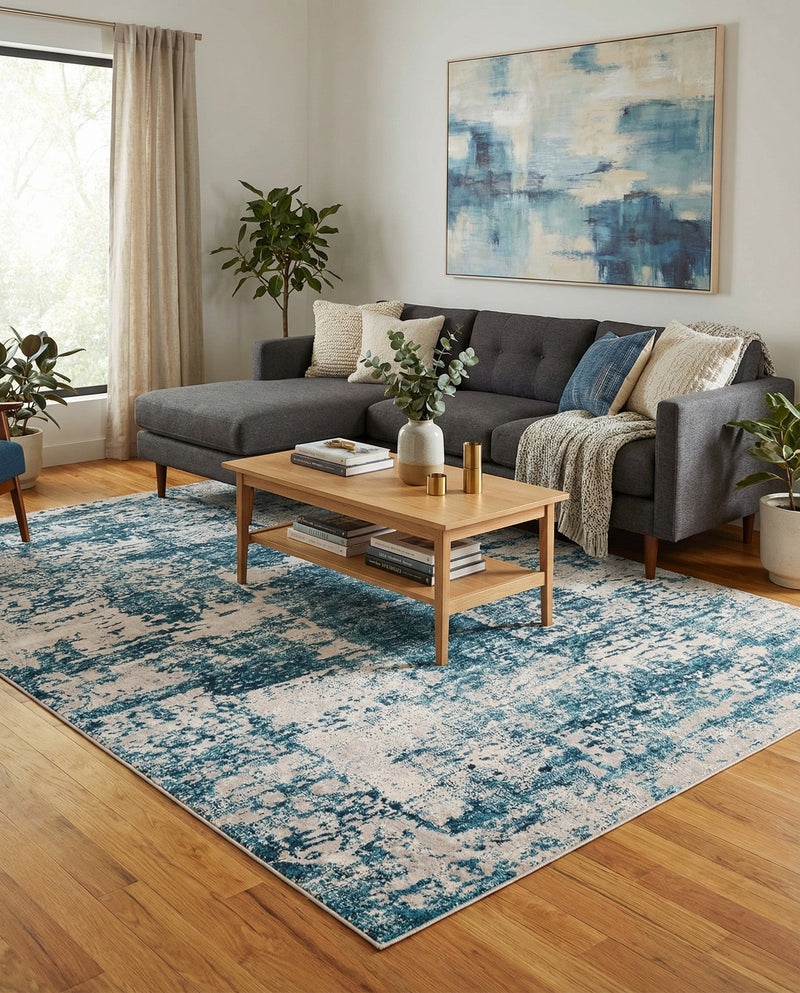 Bloomsbury Elegance Collection Area Rug -  Belgravia Rectangle Blue  lifestyle 12