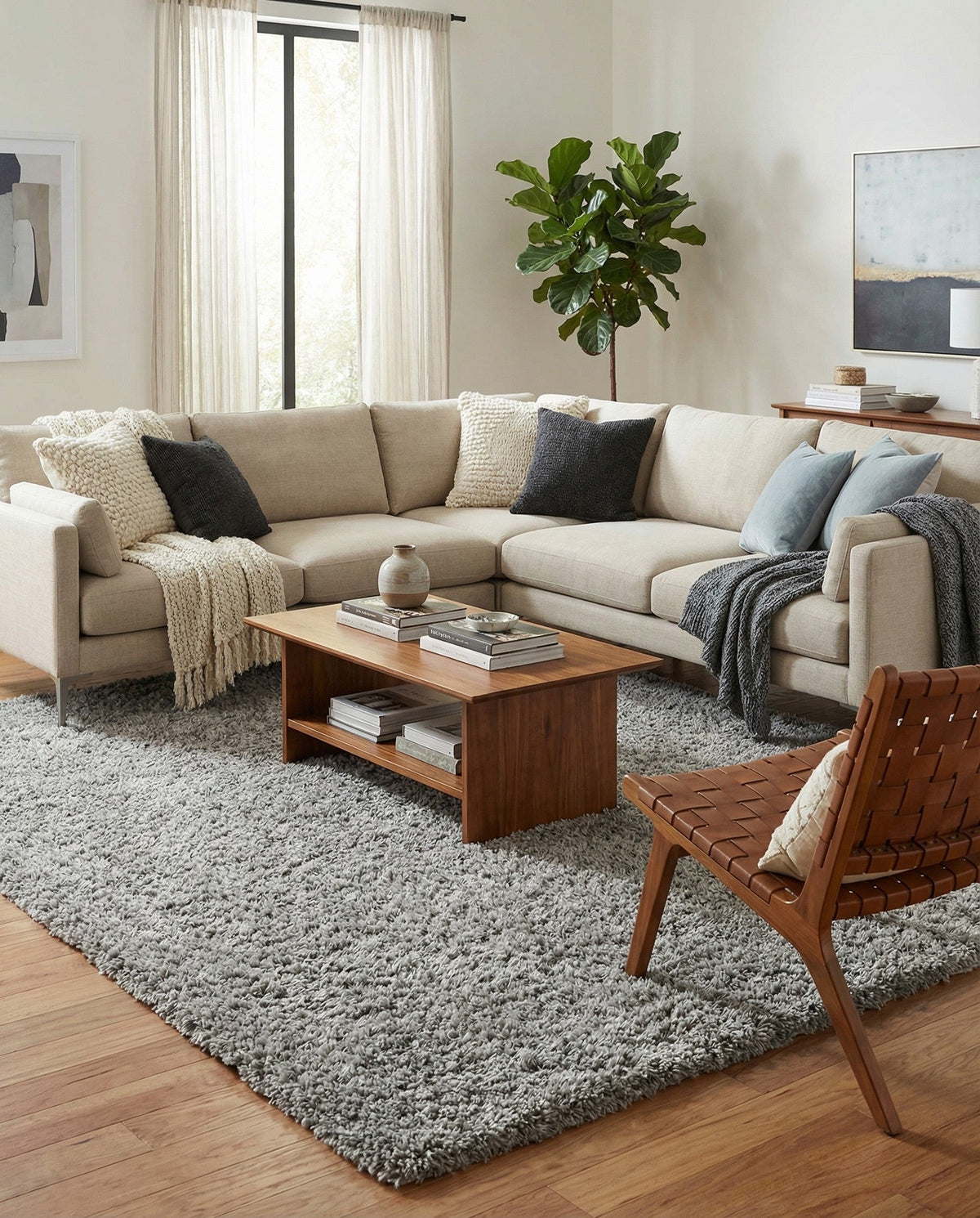 Eternal Plush Oasis Collection Area Rug -  Tranquility (Ash) Rectangle Ash  lifestyle 6