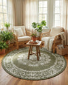Patio Heritage Collection Area Rug - Savannah (Green) Round Green  lifestyle 74