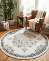 Beverly Grove Collection Area Rug - Melrose (Ivory) Round Ivory  lifestyle 31