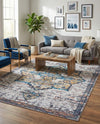 Baroque Era Collection Area Rug - Versailles (Sea Salt White) Rectangle Sea Salt White  lifestyle 7
