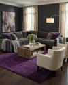 Solid Shag Seaside Collection Area Rug - Azure Cove (Violet) Rectangle Violet  lifestyle 4