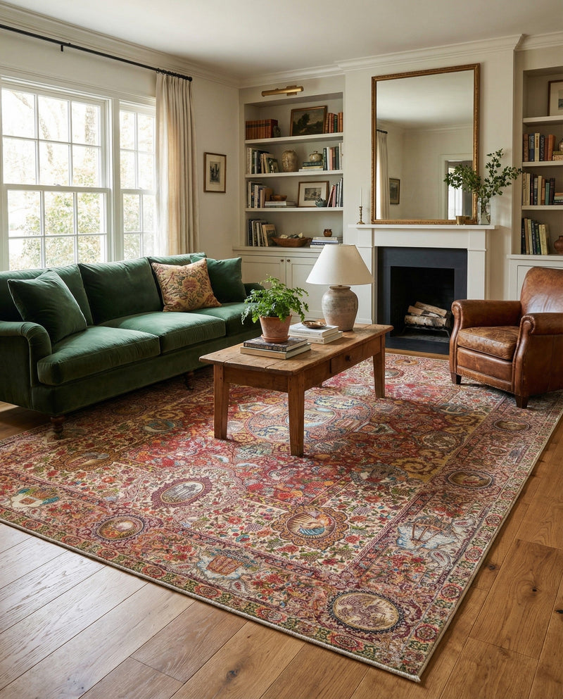 Bazaar Chic Collection Area Rug -  Khouribga Rectangle Rust Red  lifestyle 19