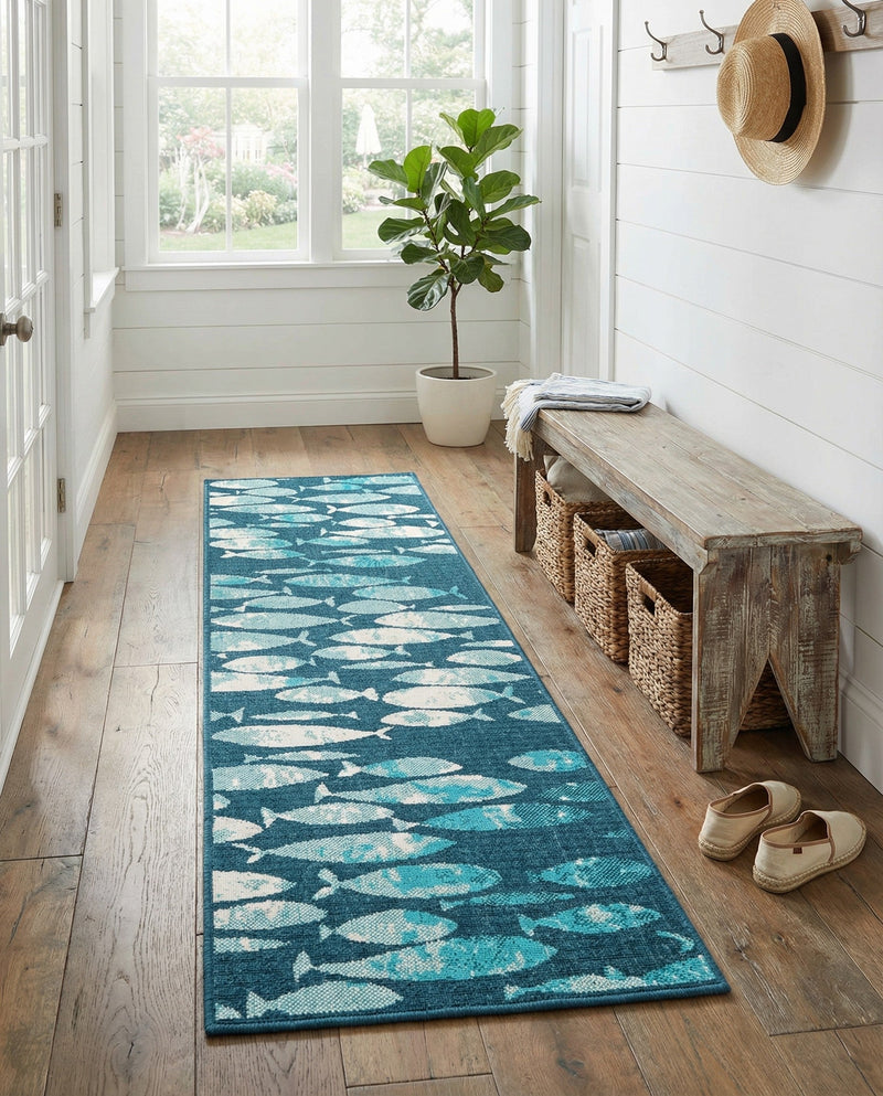 Seaside Haven Rugs Collection Area Rug -  Wavecrest Runner Blue  lifestyle 63