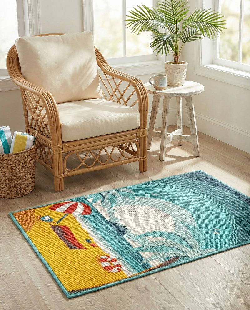 Seaside Haven Rugs Collection Area Rug -  Dockside Rectangle Multi  lifestyle 4