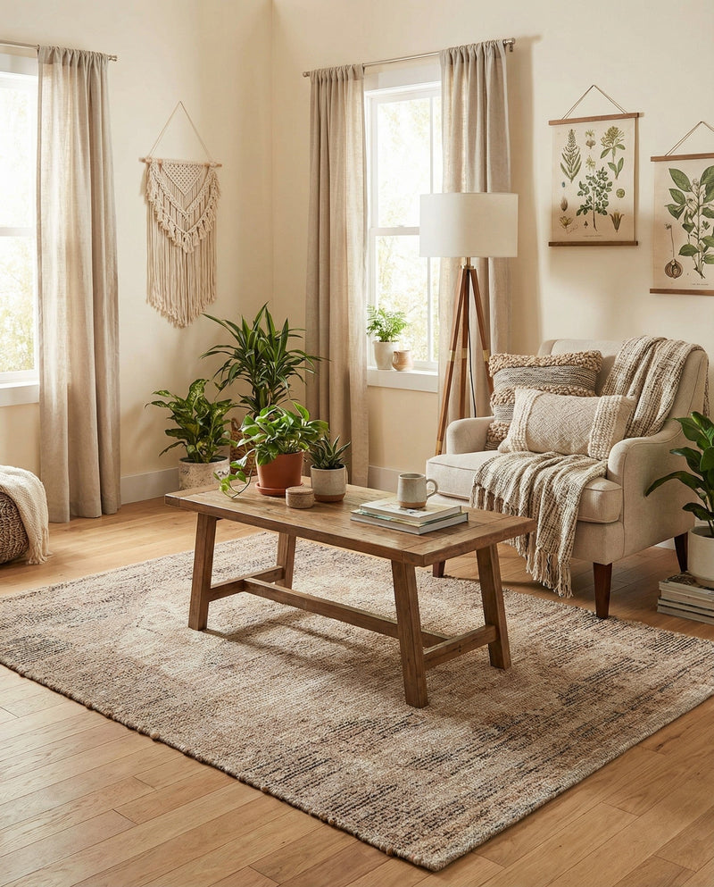 Savannah Threads Collection Area Rug - Sahara Rectangle Natural  lifestyle 7
