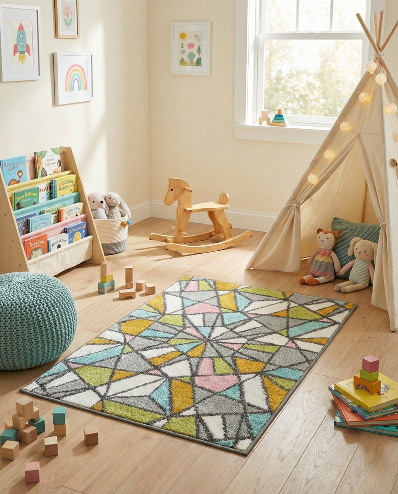 Wonder Tykes Collection Area Rug -  Chromatic Rectangle Multi  lifestyle 3
