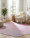 Sahara Essence Collection Area Rug - Oasis (Pink) Octagon Pink  lifestyle 35