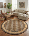 Savannah Sojourn Collection Area Rug -  Limpopo Round Brown  lifestyle 72