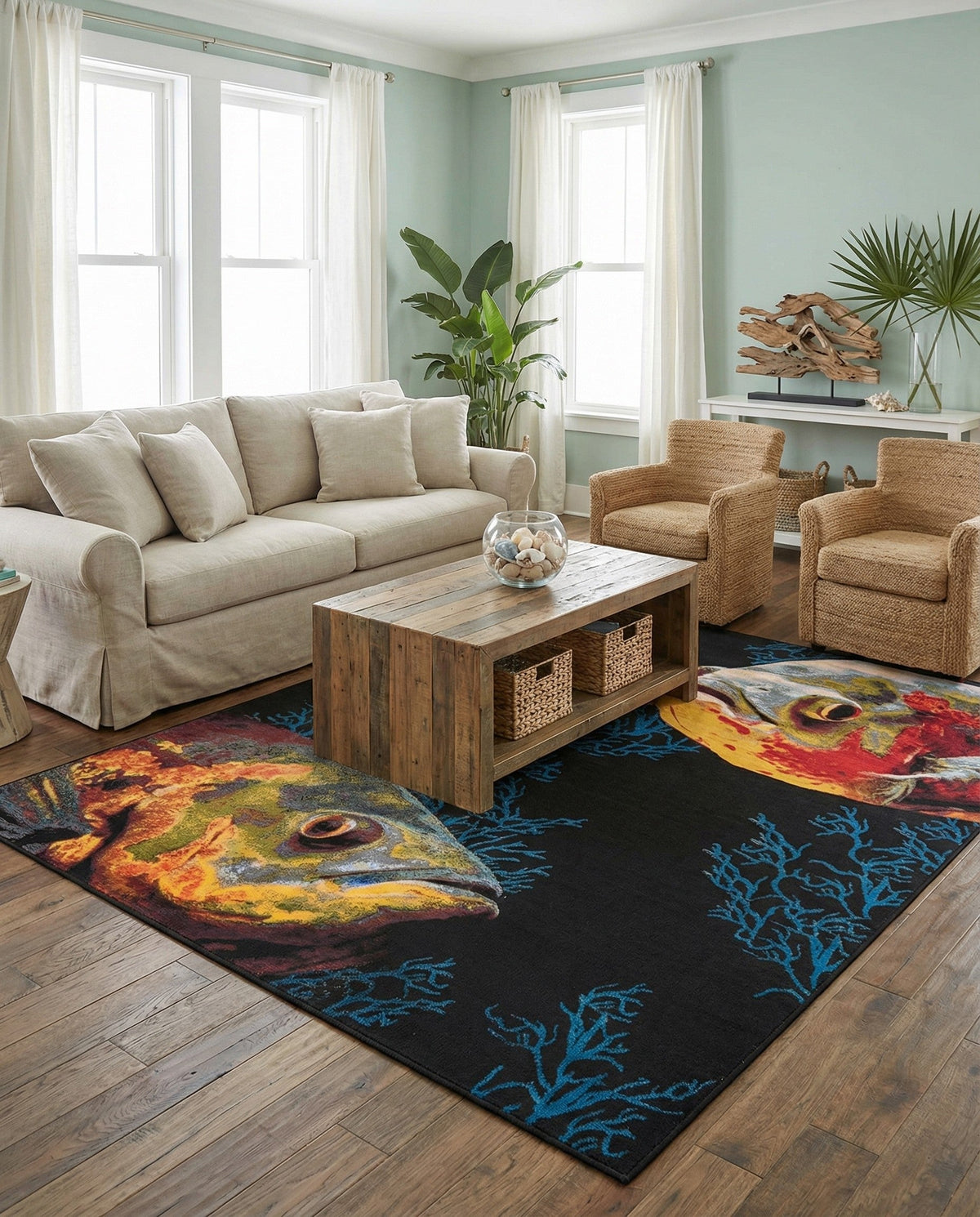 Seaside Haven Rugs Collection Area Rug -  Harbor Rectangle Multi  lifestyle 4