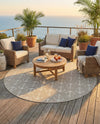 Seaside Haven Rugs Collection Area Rug - Sapphire (Gray) Round Gray  lifestyle 50
