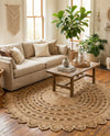 Woven Seaside Jute Collection Area Rug - Coastalhaven (Natural) Round Natural  lifestyle 17
