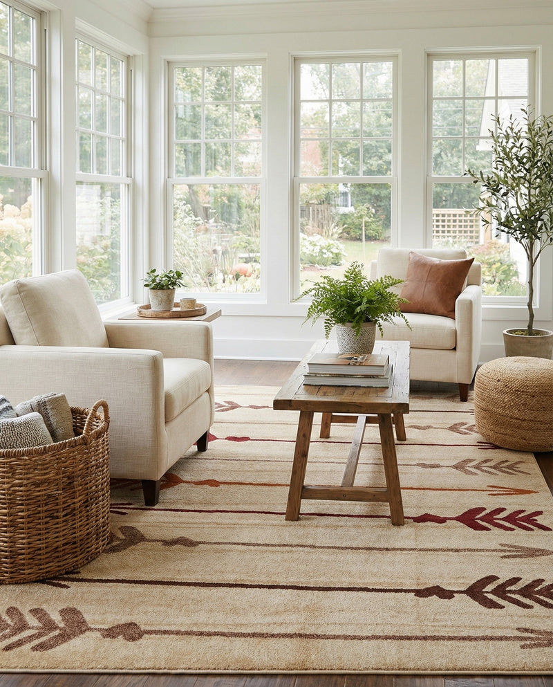 Autumn Meadow Collection Area Rug -  Junipervale Rectangle Beige  lifestyle 18