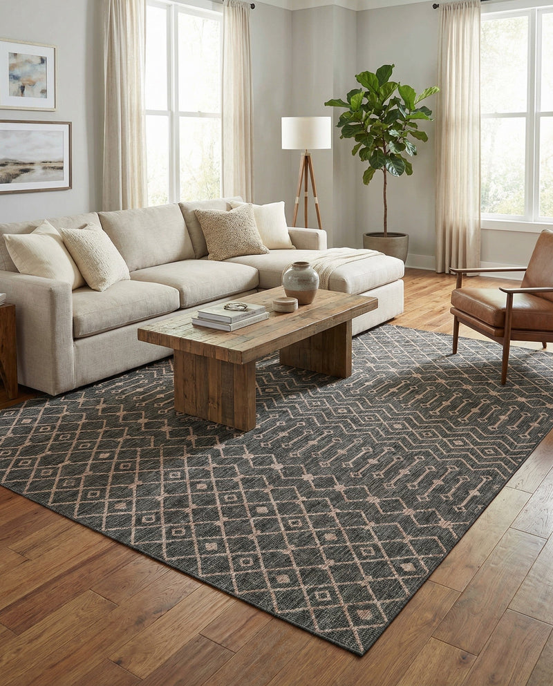 Savannah Pergola Collection Area Rug -  Pergola (Charcoal Gray) Rectangle Charcoal Gray  lifestyle 7