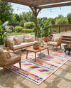 Bahama Breeze Outdoor Collection Area Rug -  Bimini Rectangle Pink  lifestyle 32