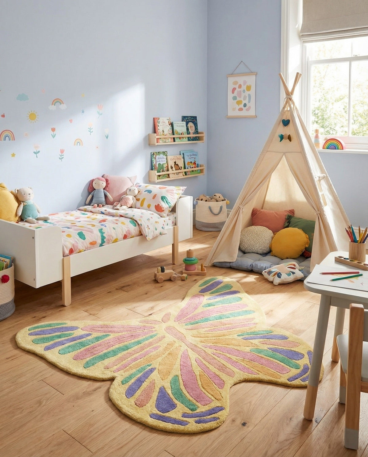 Whimsy Wonders Wool Collection Area Rug -  Ocean Rectangle Multi  lifestyle 4