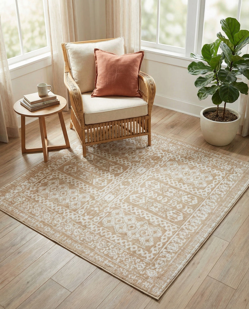 Cambridge Classics Collection Area Rug - Trinity (Beige) Square Beige  lifestyle 54