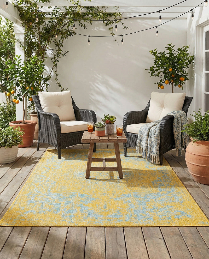 Urban Oasis Rugs Collection Area Rug -  Penthouse (Yellow and Aqua) Rectangle Yellow and Aqua  lifestyle 8