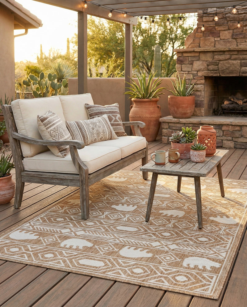 Mesa Oasis Rugs Collection Area Rug - Sundown Rectangle Taupe  lifestyle 14