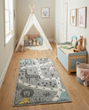 Wonder Tykes Collection Area Rug -  Enigma Runner Gray  lifestyle 48