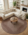 Urban Terrace Collection Area Rug -  Chelsea (Brown) Round Brown  lifestyle 30