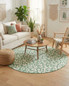 Savannah Escape Collection Area Rug -  Amazon (Green Blue) Round Green Blue  lifestyle 68