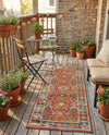 Patio Heritage Collection Area Rug -  Eden Runner Antique Red  lifestyle 58