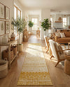 Mediterranean Lattice Collection Area Rug -  Casablanca (Ivory and Yellow) Runner Ivory and Yellow  lifestyle 57