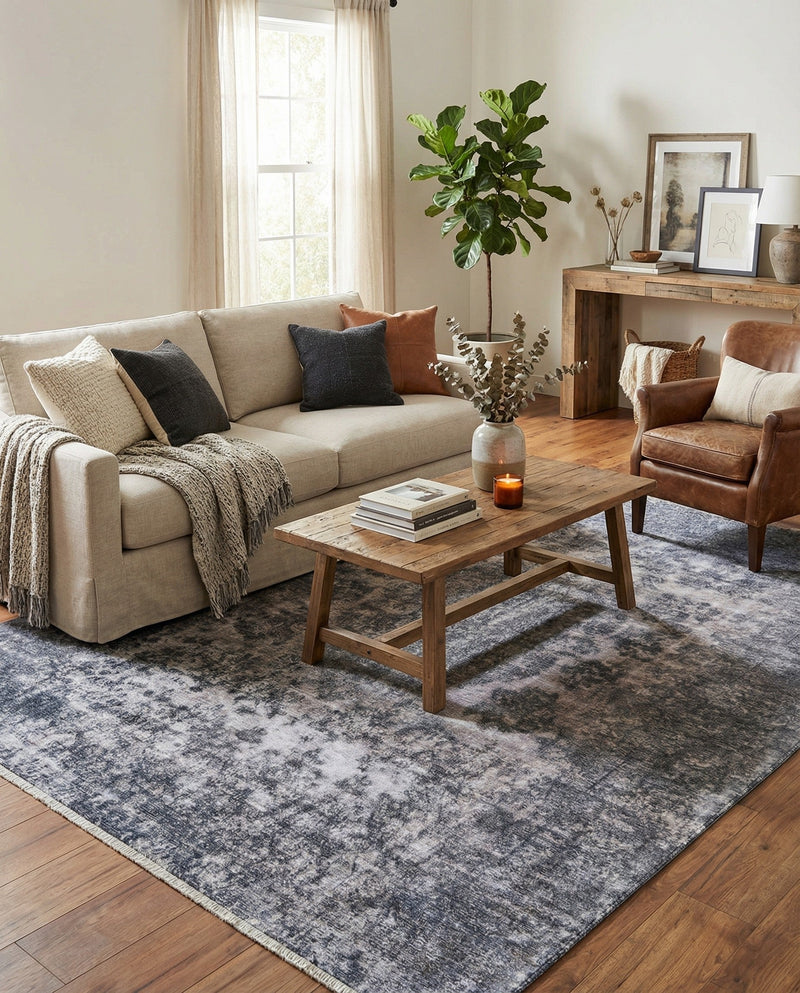 Bazaar Chic Collection Area Rug -  Asilah Rectangle Gray and Blue  lifestyle 4