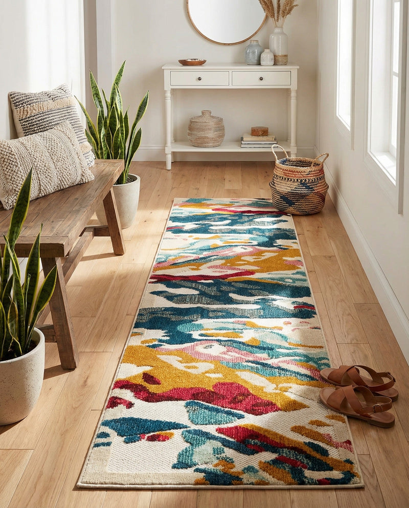 Outdoor Marrakesh Collection Area Rug -  Meknes Runner Multi  lifestyle 62