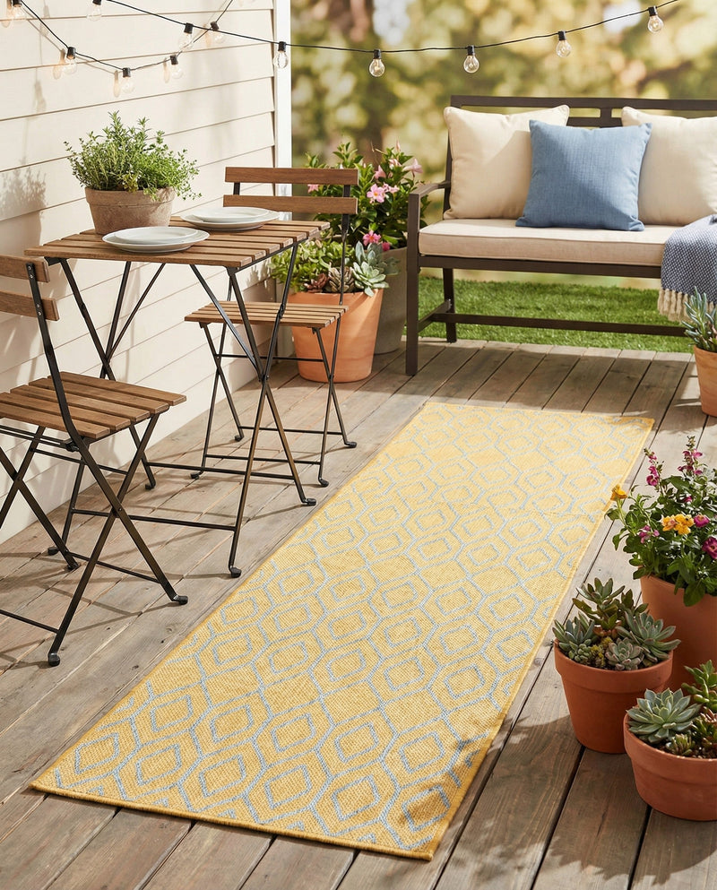 Urban Oasis Rugs Collection Area Rug -  Boulevard (Yellow and Aqua) Runner Yellow and Aqua  lifestyle 54
