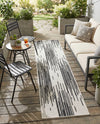 Urban Terrace Collection Area Rug -  Riverside Runner Black and White  lifestyle 73